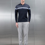 Cotton En Maille Colour Block Boutonné Polo