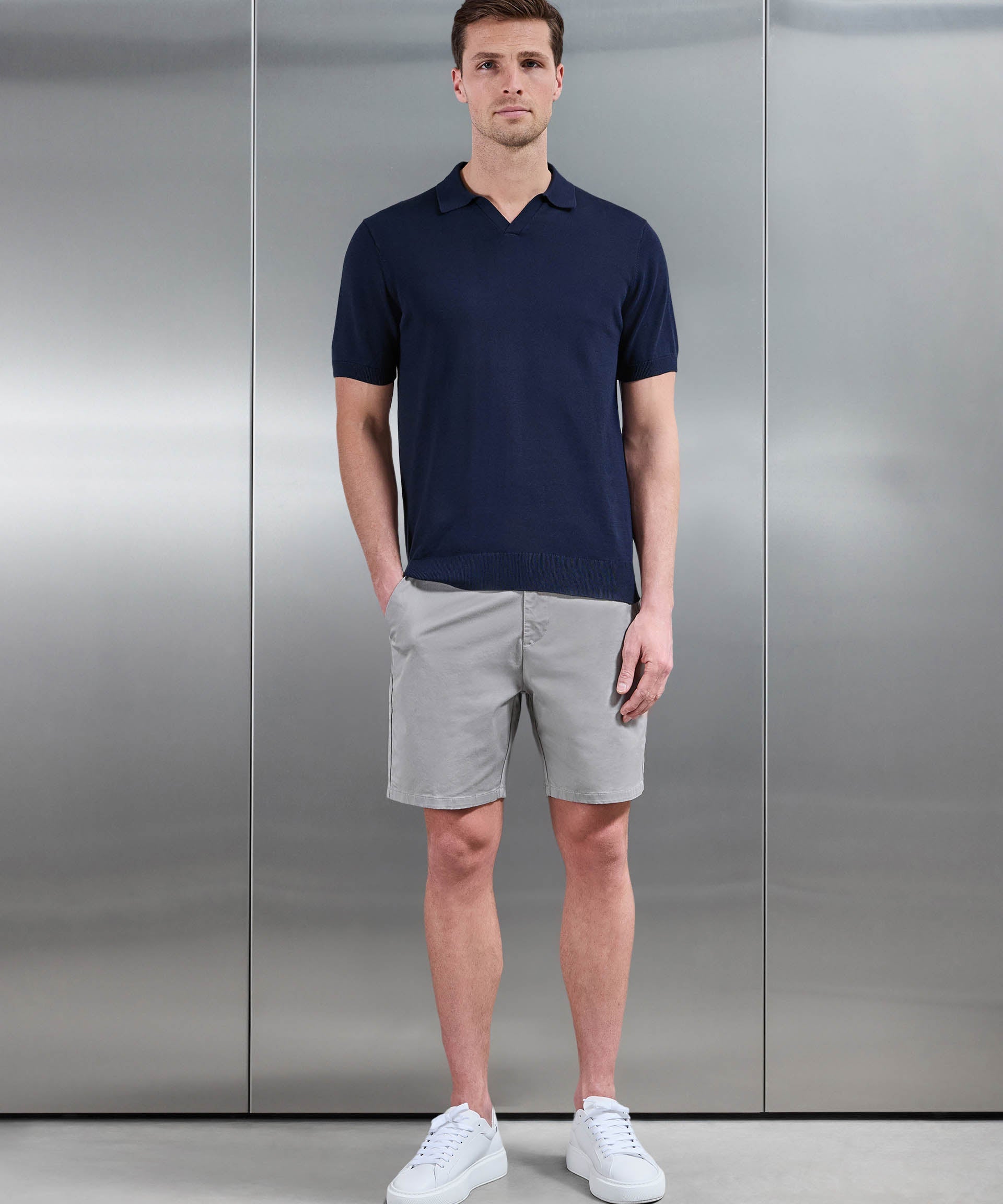 Cotton En Maille Revere Collar Polo